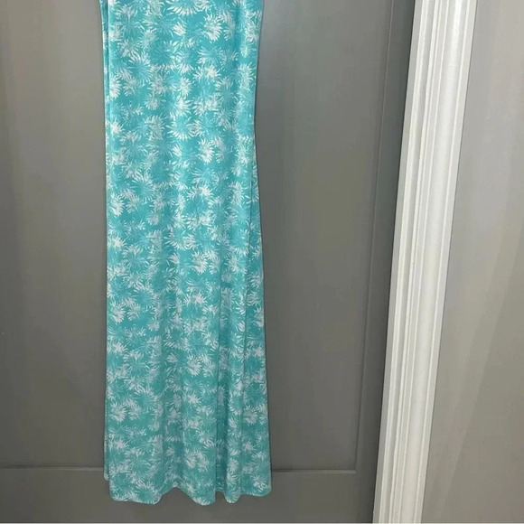 NWT MICHAEL Michael Kors Floral Print Dress Light Blue Petite Large - Picture 3 of 6